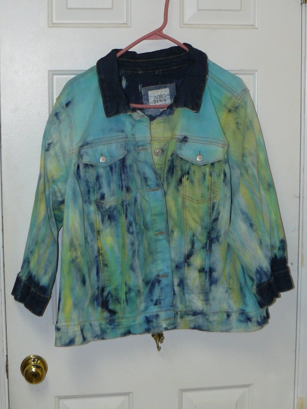 LOGO by Lori Goldstein Limited Edition Printed Denim Jacket Sz 20W